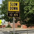 thumbnail image 3 of 18 x 12 inch “Slow Down - Speed Limit 10 MPH” Metal Sign, 63 mil Aluminum, 3M Laminated Engineer Grade Reflective Material, Black and Yellow, Made in USA, 3 of 5
