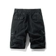 thumbnail image 3 of Yaoyar Men's Cargo Athletic Bottoms Trendy Loose Fit Men's ‌Knee-Length Trousers Mid Length Casual Workwear Shorts,Black,XL, 3 of 3