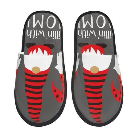 Balery Chillin with My Gonme Slient Indoor Furry Fleece Comfort House Shoes Soft Non-Slip Home Shoes Cotton slippers House Slippers-- Medium
