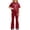 0-Wine267, variant on Tiijoy Girls Outfits Summer Bow Short Sleeve T-Shirt Flared Pants Set, Sizes 7-12
