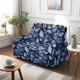thumbnail image 7 of TSOVTHRID Leaf Navy Blue Print Recliner Loveseat Cover Stretch Reclining Sofa Slipcover for 2 Seat Loveseat Sofa Covers Furniture Protector with Elastic Bottom, 7 of 7