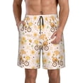 thumbnail image 2 of Uemuo Cute Bee Gnome1 Pattern Men's Swim Trunks Hawaiian Beach Bathing Suit Swimsuits Beach Quick-Dry Shorts with Pockets-Medium, 2 of 9