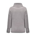 thumbnail image 5 of Lroplie Womens Shirt Plus Size Round Neck Long Sleeve Going Out Tops for Women Fashion Bow Collar Solid Buttons Sleeve Knitted Sweater Warm Top Clothes Gray 2023 4XL, 5 of 8