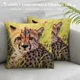 thumbnail image 3 of PRATYUS Leopard Printed Pillow Cases Cushion Covers Cheetah Print Throw Pillow Covers or Kids Wild Animal Pattern Decorative Throw Pillowcases Safari Natural Theme Green Cushion Cases 22x22in, 3 of 5