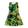 thumbnail image 3 of FOR U DESIGNS Jamaican Flag Tank Dress for Girls 3-4 Years Old Novelty High Elastic A Line Flowy Dress Daily Life Vacation Tour Twirl Swing Dresses Size 5-6, 3 of 6