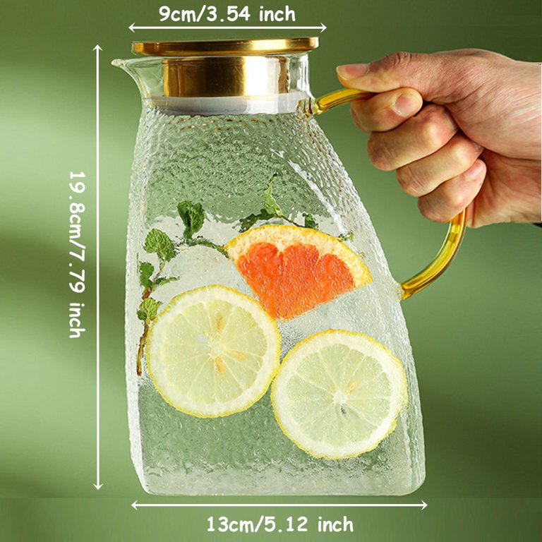64 Oz Amber Glass Pitcher With Lid And Spout | Ubuy