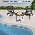 thumbnail image 3 of Ensemble Bistro en Osier Acapulco avec Table d'Appoint Ronde, 3 Pcs de Chaises de Conversation en Rotin Tressé à la Main pour Patio, Mobilier d'Extérieur Résistant aux Intempéries pour Balcon, Jardin, Véranda, Noir, 3 of 7