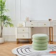 thumbnail image 3 of Tcbosik Storage Ottoman, 18.3" Round Teddy Fabric Vanity Stool, Modern Foot Stool with Flip-Top Tray, Multifunctional Upholstered Footrest for Small Space, Living Room, Bedroom, Entryway, Green, 3 of 6