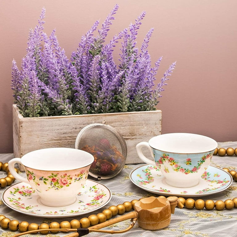 Pastel Teacups & Pink Rose pink pretty tea lady teacup teapot tea party