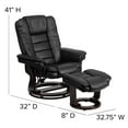 thumbnail image 5 of Emma + Oliver Multi-Position Stitched Recliner & Ottoman with Swivel Base in Black LeatherSoft, 5 of 12