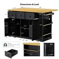 thumbnail image 6 of Kitchen Island with Storage, Moveable Kitchen Island with Power Outlet and Drop Leaf, Portable Kitchen Carts with Drawers and Shelves for Dinning Room, 6 of 8