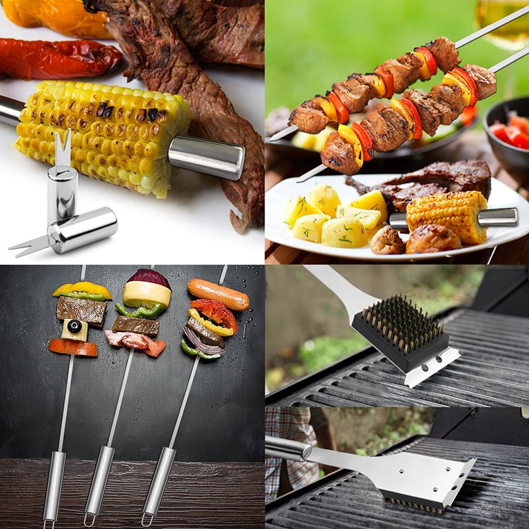 Goutoday BBQ Grill Tool Sets, 9 Pcs, Stainless Steel Griddle Grilling  Accessories Sets, Multi-Color 