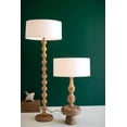 thumbnail image 5 of Carved Wooden Table Lamp With Off-White Barrel Shade, 5 of 5