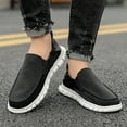thumbnail image 6 of Men's Casual Shoes Men Lightweight Comfortable Soft Breathable Canvas Loafers Boat Shoes Sneakers Walking Slip-On Flat Black 11 US, 6 of 7