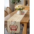 thumbnail image 5 of Farmhouse Chicken Table Runner, Country Retro Farm Barn Eggs Wood Grain Washable Cotton-linen Table Runners Dining Kitchen Decoration for Everyday Home Wedding Party Decor, 13 x 108 Inch, 5 of 9