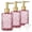 3Pcs-Pink, variant on 2 Diamond Design 330ml Transparent Glass Soap Dispenser Refillable Soap Dispenser Container with Black Pump for Bathroom Kitchen 330ml
