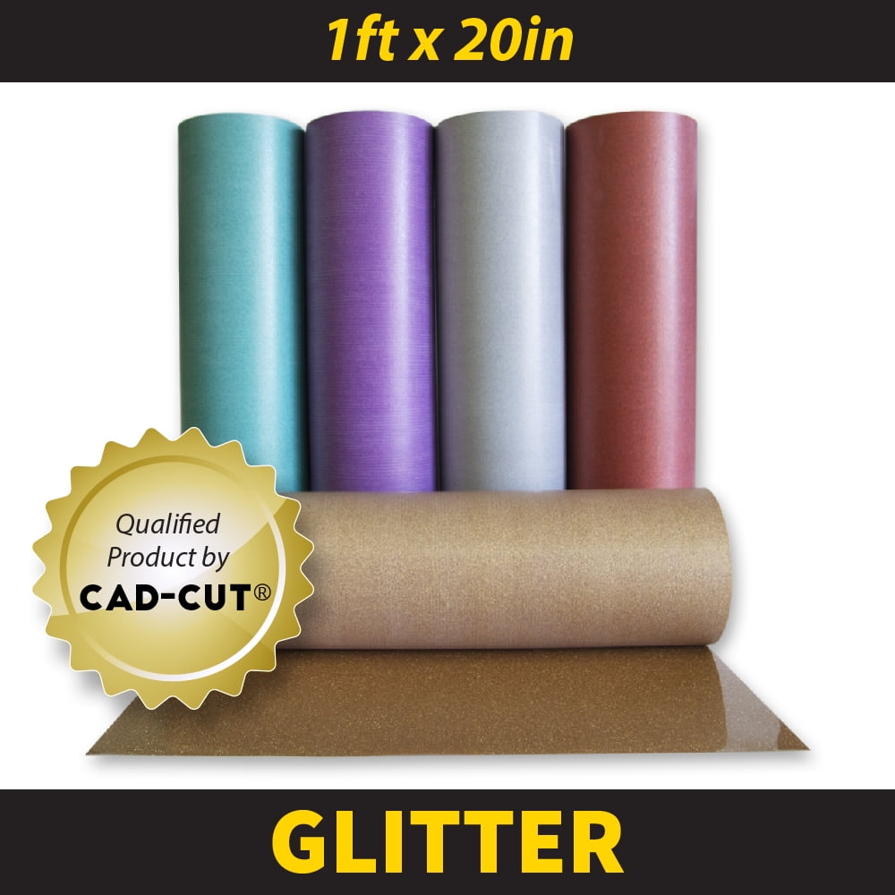 CADCUT Glitter Flake Heat Transfer Vinyl 20" x 12" (1ft) Fluorescent