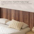 thumbnail image 3 of Noble House 64.4" Wood Headboard Only, Queen Size, Modern Farmhouse, Wall Mounted Fluted Panel, Walnut Brown, 3 of 9