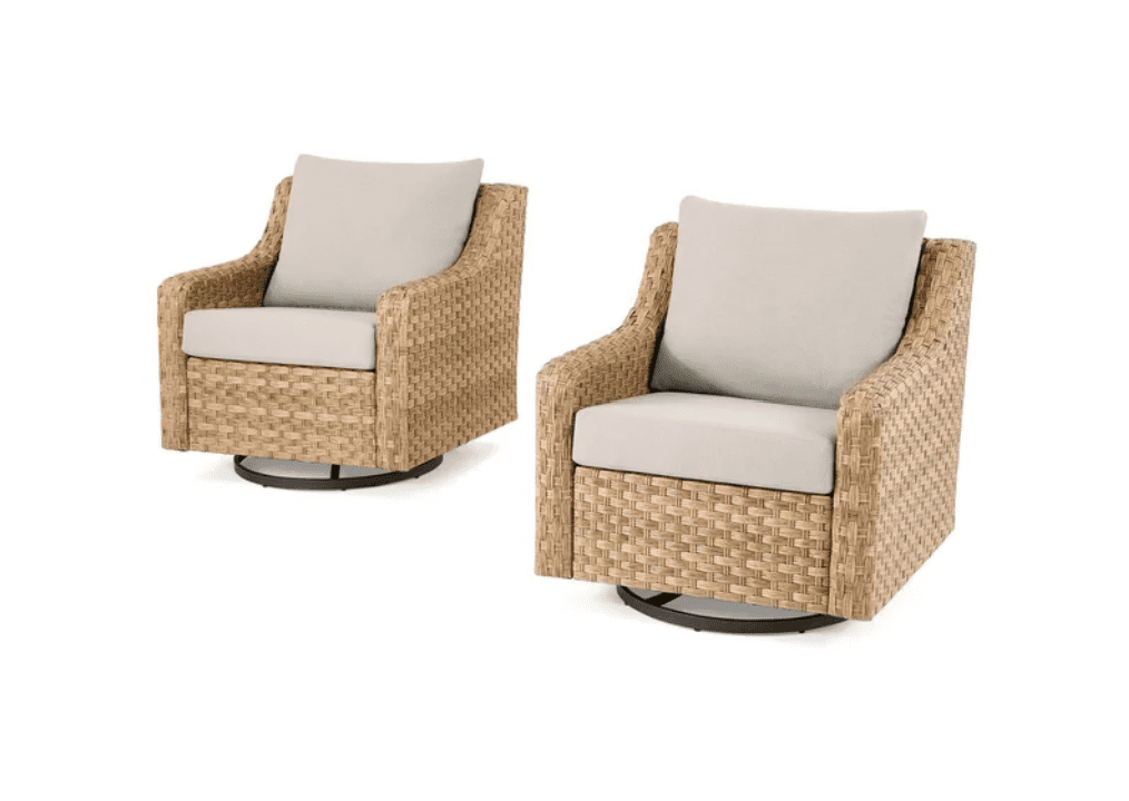 Better Homes & Gardens River Oaks Outdoor 5-Piece Wicker Conversation Set with Patio Cover, Natural