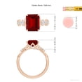 thumbnail image 5 of ANGARA Lab Grown 4 Ct Vintage Style Ruby Engagement Ring with Leaf Motifs for Women in 14K Rose Gold (Size-10x8mm) | July Birthstone, Anniversary, Jewelry Gift for Women | Lab-Grown Ruby Ring, 5 of 8