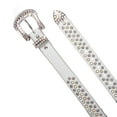 thumbnail image 3 of Kids Cowboy Cowgirl Classic Western Rhinestone Bling Studded Diamond Leather Belt, 3 of 3