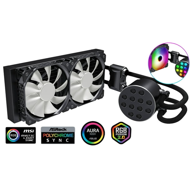 SAMA 240mm ARGB CPU Water Cooler PC Gaming Liquid Cooler Silent PWM