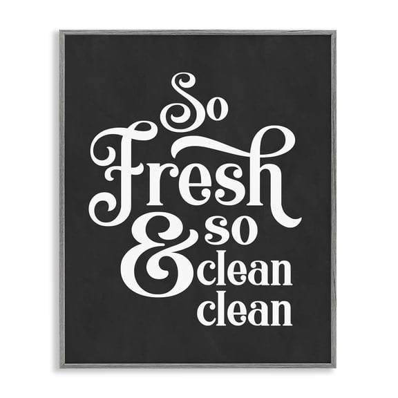 Stupell Industries Rustic Lodge So Fresh & Clean Laundry Phrase Gray Framed Giclee Art, 16 x 20, by Lettered and Lined