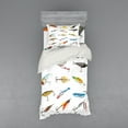 thumbnail image 2 of Ambesonne Fish Bedding Set 4 Pcs, Hunting Hobby Leisure, Queen, Multicolor, 2 of 3