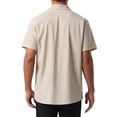 thumbnail image 3 of INSPIRE CHIC Mens Linen Shirts Short Sleeve Button Down Casual Summer Hawaiian Beach Shirts S Khaki, 3 of 5