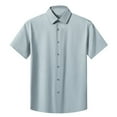 thumbnail image 2 of Men's Short Sleeve Shirt, Casual Solid Color , Breathable Moisture-Wicking Fabric, Regular Fit Comfort, 2 of 7