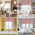 thumbnail image 5 of Rustic Red Valance Curtain and White Buffalo Plaid Window Valances Rod Pocket Short Curtains Window Treatments for Kitchen Bedroom Bathroom Laundry 60" x 18", 5 of 9