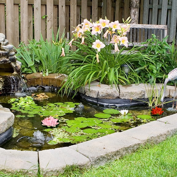 LOLIPPYY Lifelike Water Lily Orange Eva Pond Floating Decoration 2Pcs