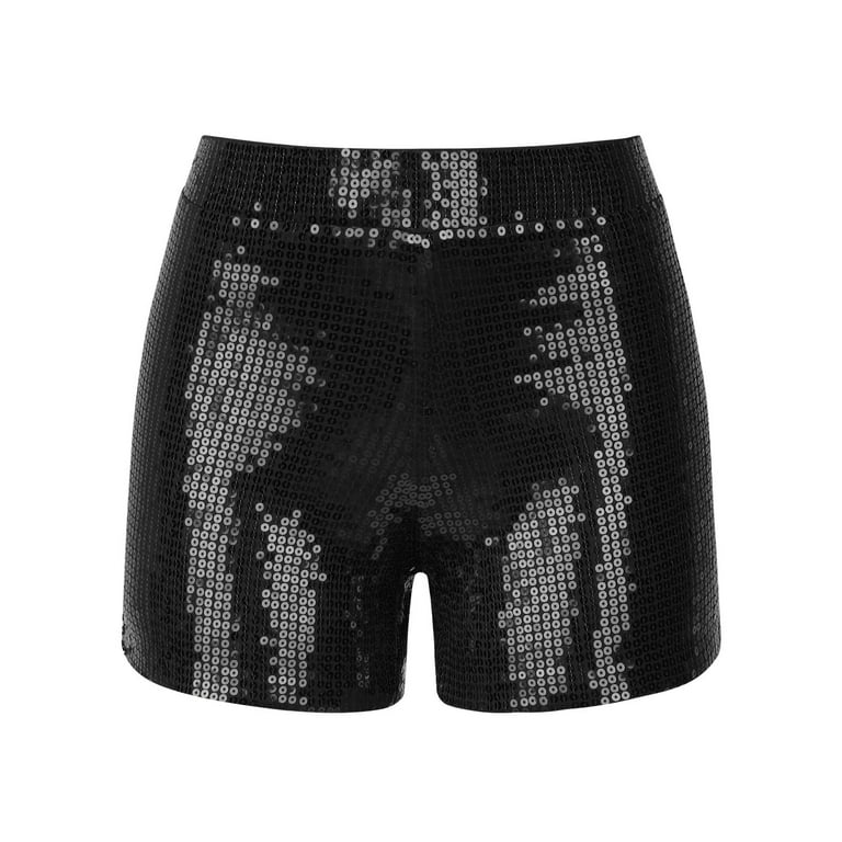 Black sequin clearance booty shorts