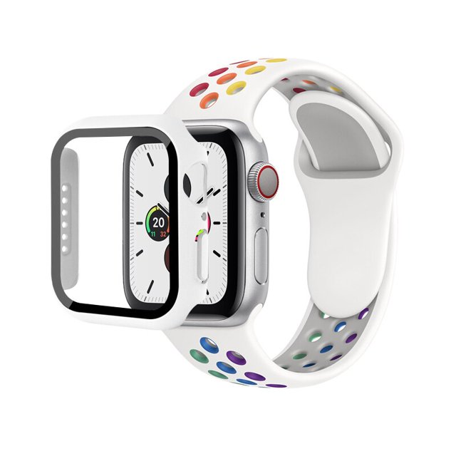 Funda y correa de silicona para apple watch, pulsera deportiva de goma de 44mm, 45mm, 41mm, 38mm, 42mm, 40mm, 44MM, iWatch Serie 6, 5, se, 7, 8