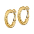 thumbnail image 2 of 14K Yellow Gold 4X15mm Diamond-Cut Round Omega Back Hoop Earrings (23 X 23.25) Made In Peru pre933, 2 of 5