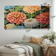 thumbnail image 4 of Designart "Coral Green Zinnias Charm Zinnia Garden" Floral Wall Art Prints Set, 4 of 5