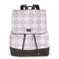 thumbnail image 1 of Easygdp Floral Purple Buffalo Plaid Mochila de Cuero para Mujeres, Bolso de Hombro, Bolsos de Mano de Moda para Trabajo y Viajes, 1 of 4