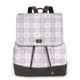 thumbnail image 1 of Balery Floral Purple Buffalo Plaid Mochila de Cuero para Mujeres, Gran Capacidad, Bolsa de Viaje Multifuncional, Mochila de Cuero y Bolsa de Hombro para Mujeres, 1 of 4