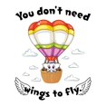 thumbnail image 2 of Home Wall Decal - You don't Need Wings to Fly - Beautiful Hot Air Balloon Design Beautiful Baby Elephant flying on Hot Air Balloon - Proudly Hand Made Decal - Size: 16 In(W) x 20 In(H), 2 of 5