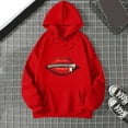 thumbnail image 2 of XIAONU Womens Hoodies Lip Print Floral Hooded Sweatshirt Baggy Long Sleeves Drawstring Hoodie Tops With Pockets, 2 of 3