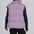 thumbnail image 4 of ZQUUVOU Women's Zip Up Puffer Vest Collar Fall Winter Warm Sleeveless Down Jacket with Pocket Lightweight Outerwear Purple, 4 of 9
