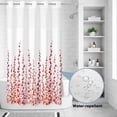 thumbnail image 2 of No Hook Shower Curtain, Red Shower Curtains for Bathroom with See Through Top Window, Polka Dots Watercolor Abstract Art Waterproof & Washable Bath Curtain Stand Up Stall 36"x72", 2 of 9
