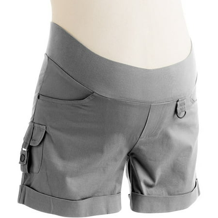 Maternity Demi-Panel Cuffed Cargo Shorts