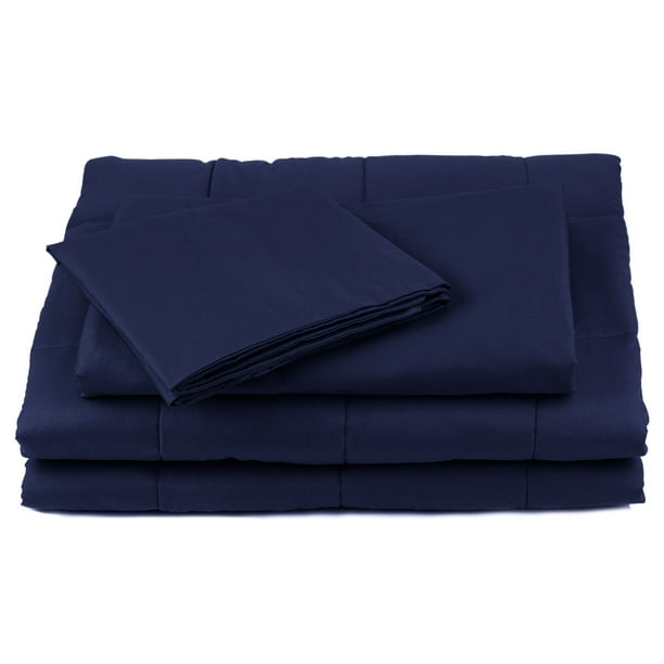 Cotton Weighted Blanket Duvet Cover Set,Soft Removable Cover for