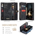 thumbnail image 3 of Funda tipo cartera para Samsung Galaxy S25 FE, con cremallera, tarjetero, correa de muñeca, funda protectora trasera magnética desmontable a prueba de golpes para Samsung Galaxy S25 FE 5G, 3 of 9