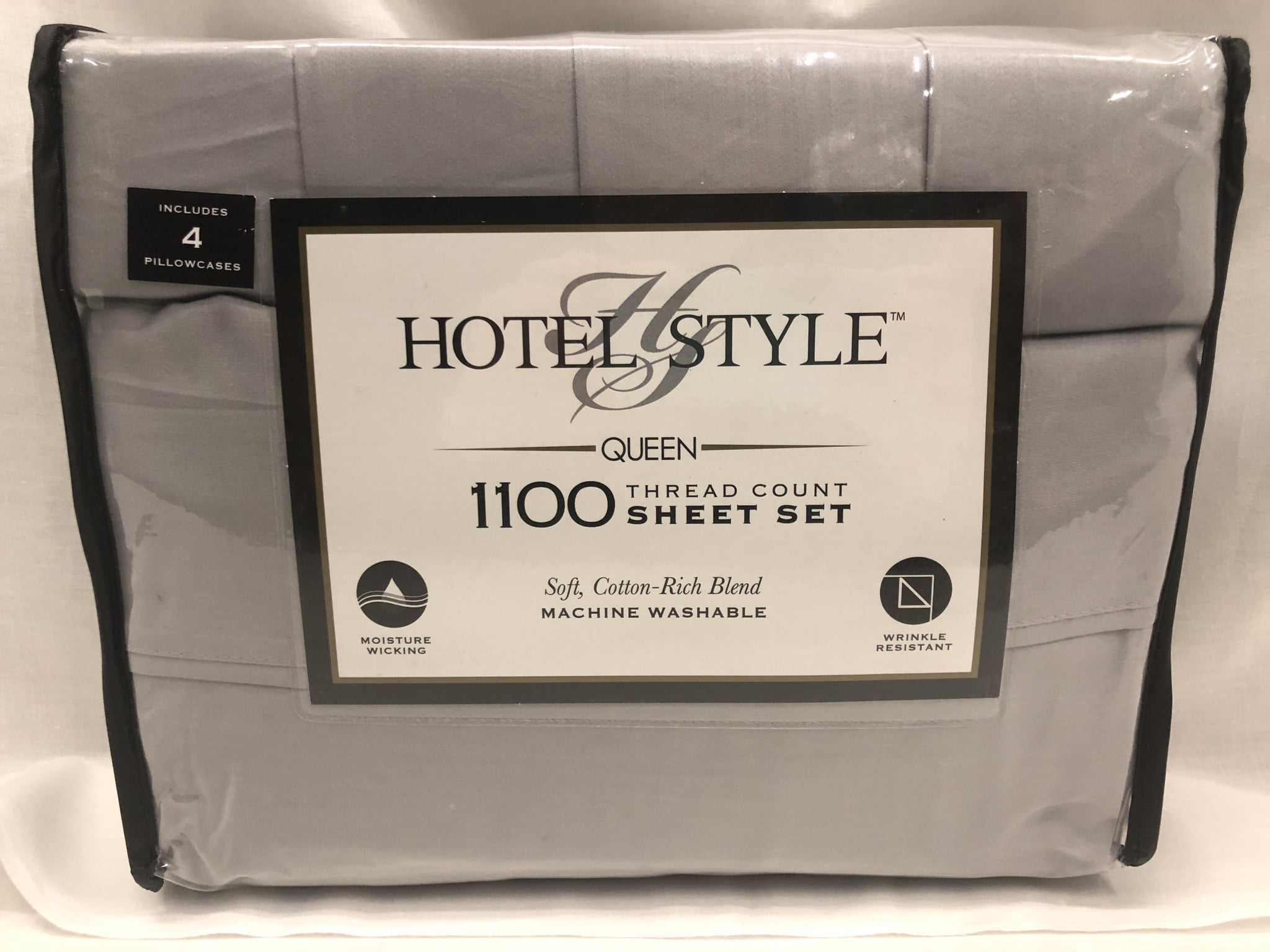 HOTEL STYLE Full Manatee Grey 1100 Count Sheets Cotton Blend Moisture Wicking 
