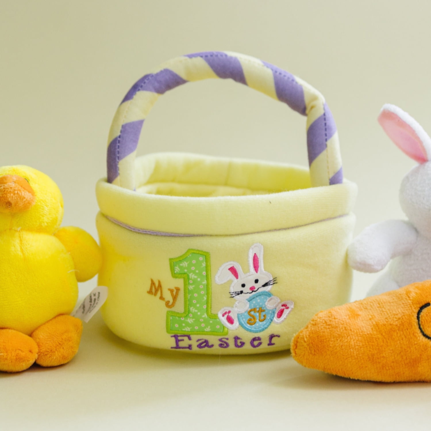 Genius Babies Easter Bunny Basket 5-Piece Soft Plush Playset
