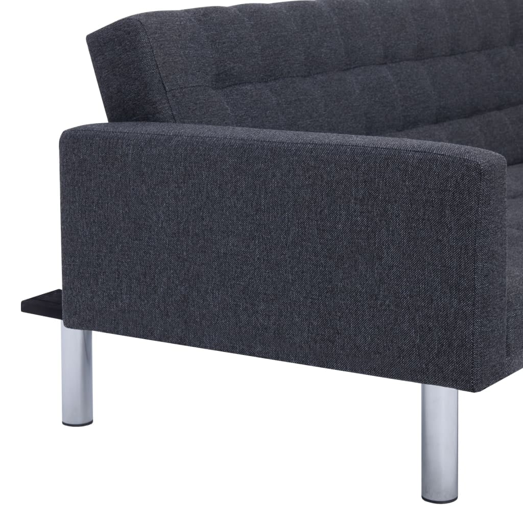 L-Shaped Sofa Bed, Adjustable Convertible Sofa for Apartment, Grey L-Shaped Sofa Bed, Adjustable Convertible Sofa for Apartment, Grey
