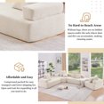 thumbnail image 4 of Special-shaped Frame for Luxury Boucle Floor Couch Set, Oversized Modular U Shaped Sectional Sofa, Convertible Sleeper Couch, Spacious Foam-Filled Sofa Bed for Living Room, Beige, 4 of 9