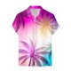 thumbnail image 3 of Camisa Hombre Hombres Casual Manga corta Primavera Verano Turndown Neck 3D Impreso Camisas Moda Top Blusa Camisas (Purple, L), 3 of 4